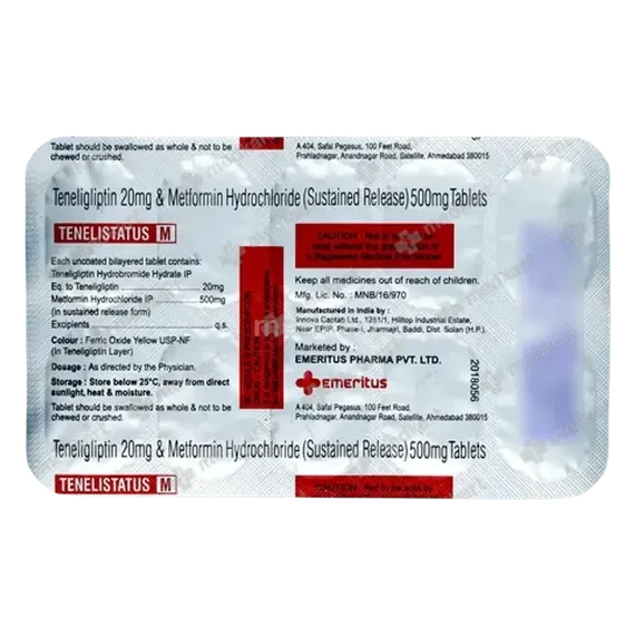 tenelistatus m 500mg tablet 10's